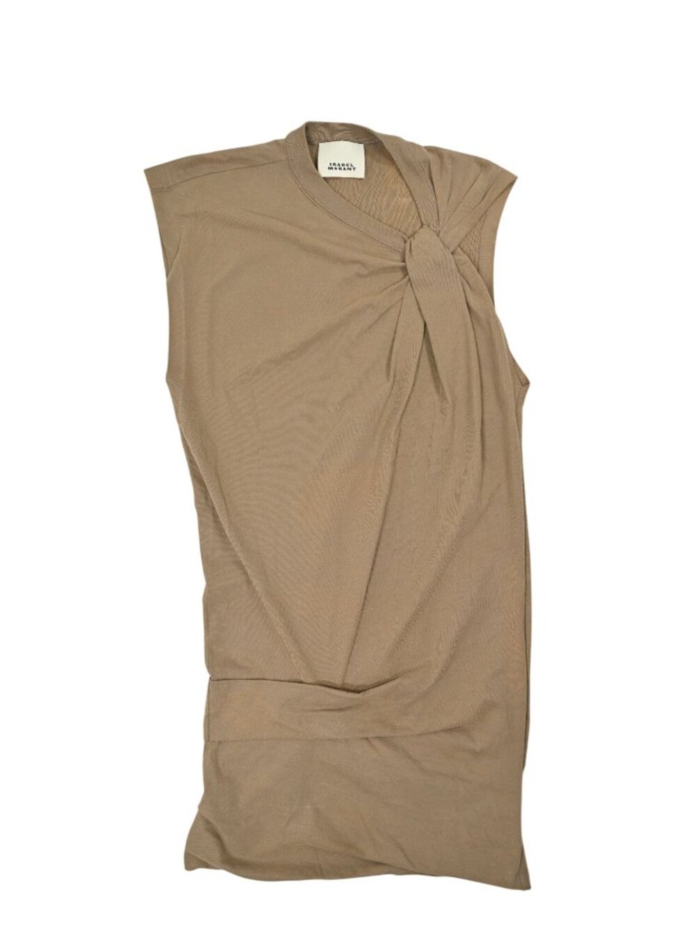 Isabel Marant Nayda Cotton Twist Top in Light Khaki